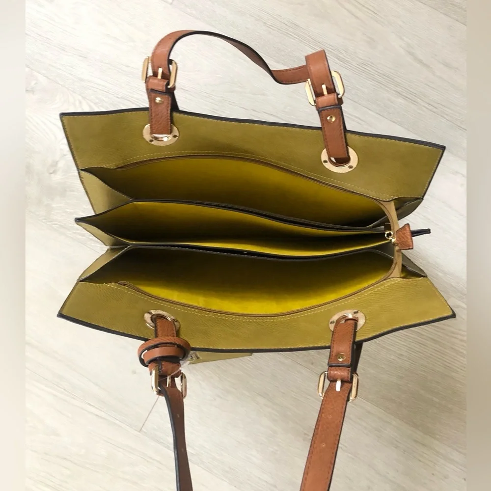 NWT Large Briefcase Work Shoulder Bag Tote with Zip Purse Wallet
